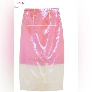 Marc By Marc Jacobs Shimmering Pink and Cream Midi Skirt
